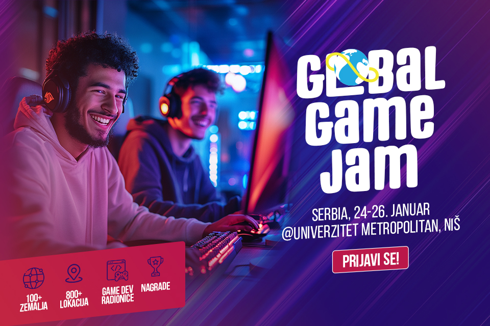 GLOBAL GAME JAM 2025 – Najveći svetski gejmerski događaj na Univerzitetu Metropolitan